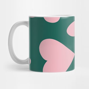 Pink and Green Heart Pattern Mug